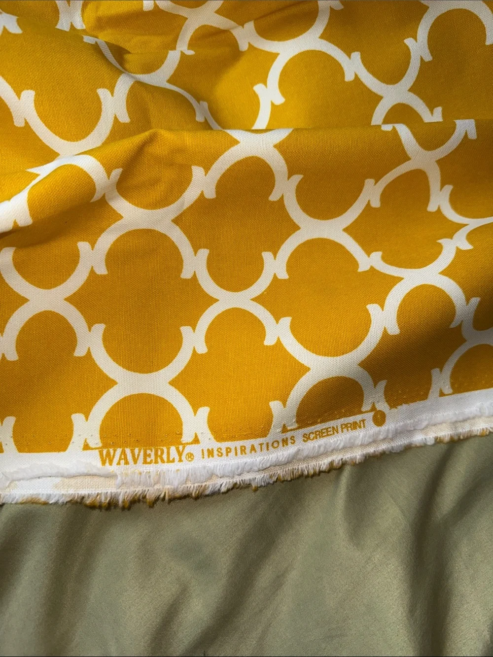 Yellow and White Geometric Waverly inspirations Fabric 2 yards